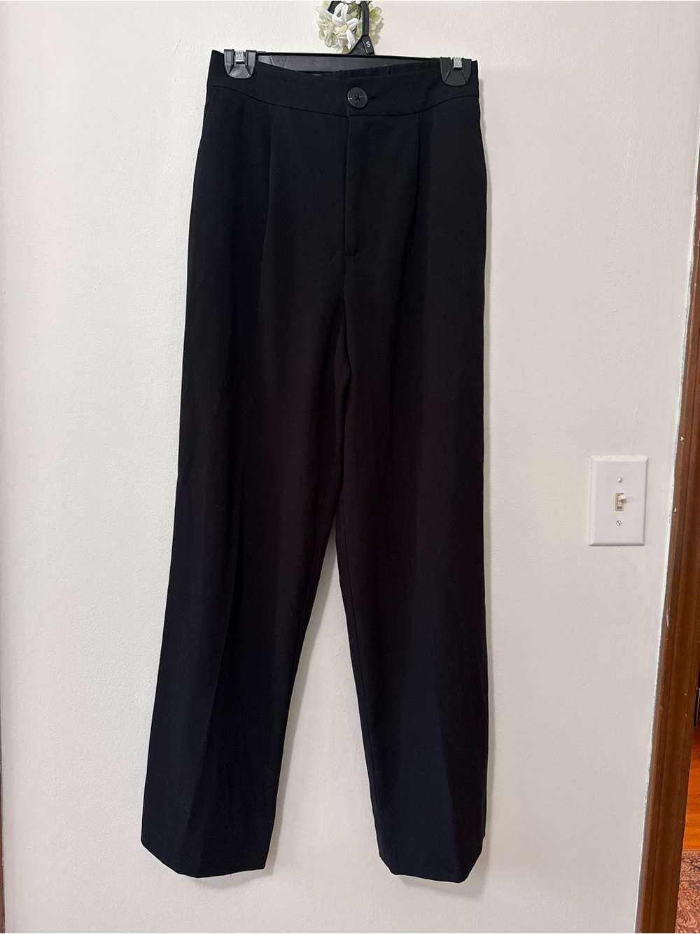 stradivarius Black Straight-Leg Dress Pants